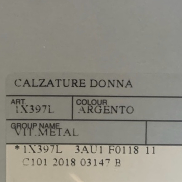 Authentic Prada Silver Leather Slingback Block-Heel Sandals Sz 37 7.5 - Picture 9 of 9